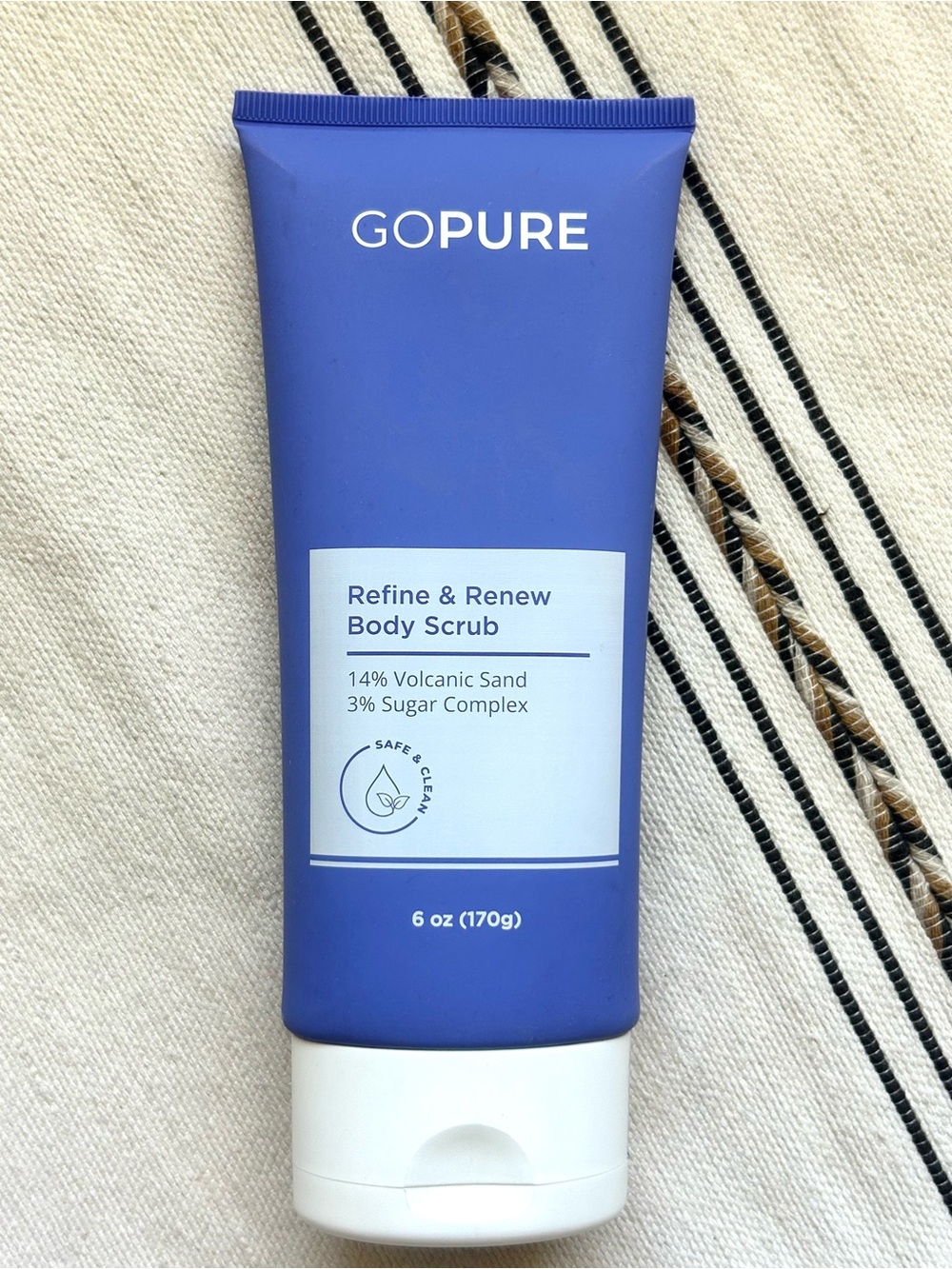 GoPure Refine & Renew Body Scrub 6 oz | Volcanic Sand Exfoliating Body Scrub